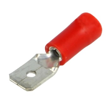 GBC 18.3933.00 - Insulated Faston Plug Terminal Red Male 6.35mm 10 pcs Insulated Terminals